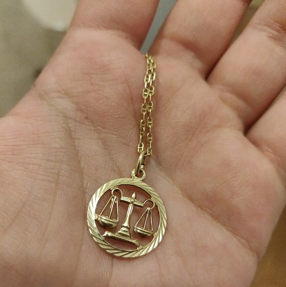 8k Gold Libra necklace